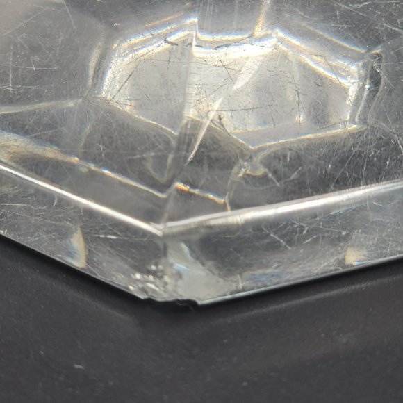 Vintage Val St Lambert Gardenia Lead Crystal Hexagonal Candlestick Holder JE3813 - Picture 8 of 8